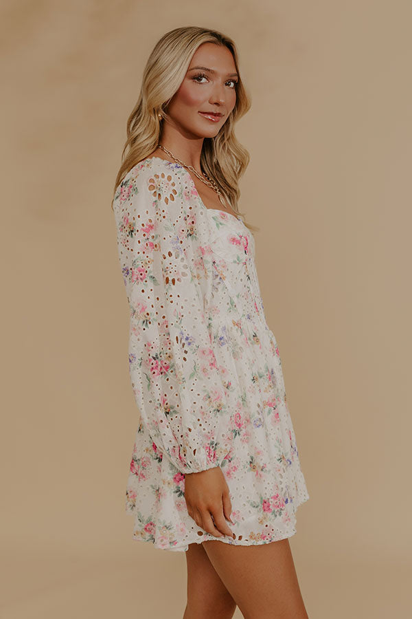 sweet bloom cotton eyelet shift dress FARM Rio Sweet Bloom Cotton Eyelet Shift Dress in White