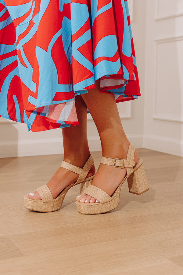 The Julia Raffia Woven Block Heel Image - 1