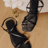 The Lucia Faux Leather Sandal in Black Image - 1