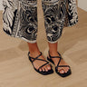 The Lucia Faux Leather Sandal in Black Image - 1