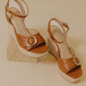 The Clara Faux Leather Espadrille Wedge in Camel Image - 1