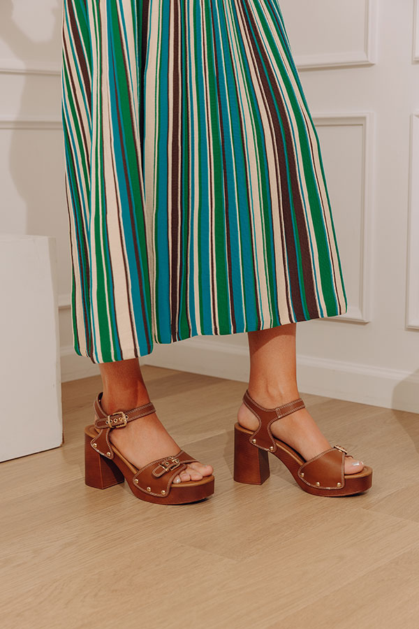 The Scarlett Faux Leather Heel in Brown