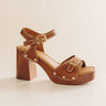 The Scarlett Faux Leather Heel in Brown Image - 1