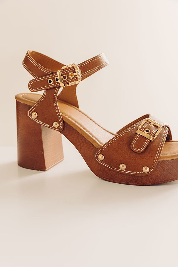 The Scarlett Faux Leather Heel in Brown Image - 3