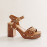 The Scarlett Faux Leather Heel in Brown Image - 1