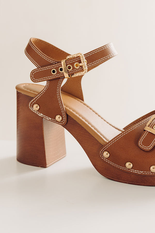 The Scarlett Faux Leather Heel in Brown Image - 3