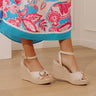 The Clara Faux Leather Espadrille Wedge in Stone Image - 1