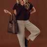 The London High Waist Checkered Barrel Leg Pants Image - 1