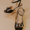 The Clara Faux Leather Espadrille Wedge in Black Image - 1