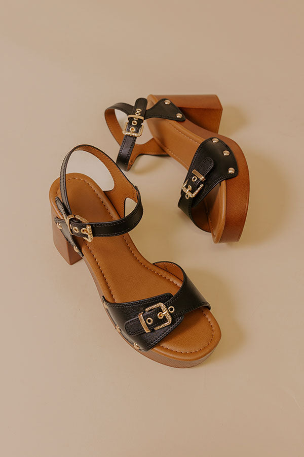 The Scarlett Faux Leather Heel in Black