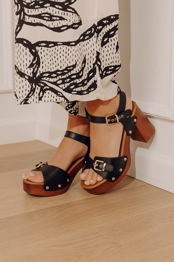 The Scarlett Faux Leather Heel in Black Image - 1