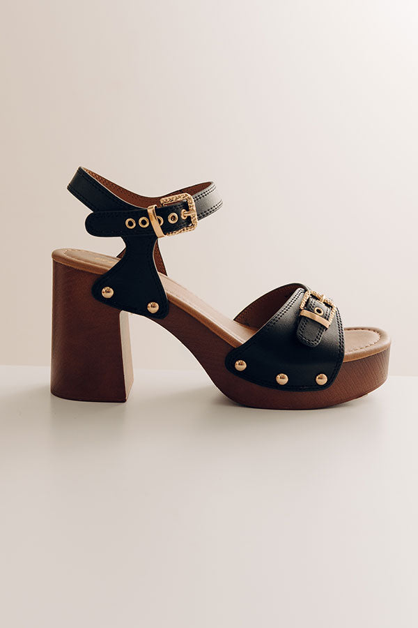 The Scarlett Faux Leather Heel in Black Image - 1