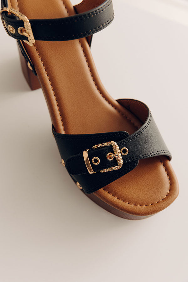 The Scarlett Faux Leather Heel in Black Image - 3