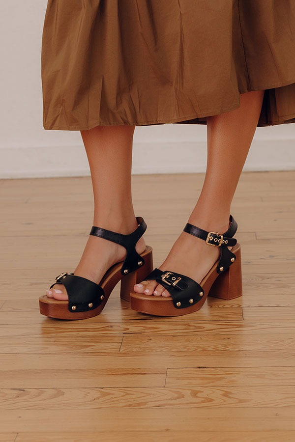 The Scarlett Faux Leather Heel in Black Image - 1