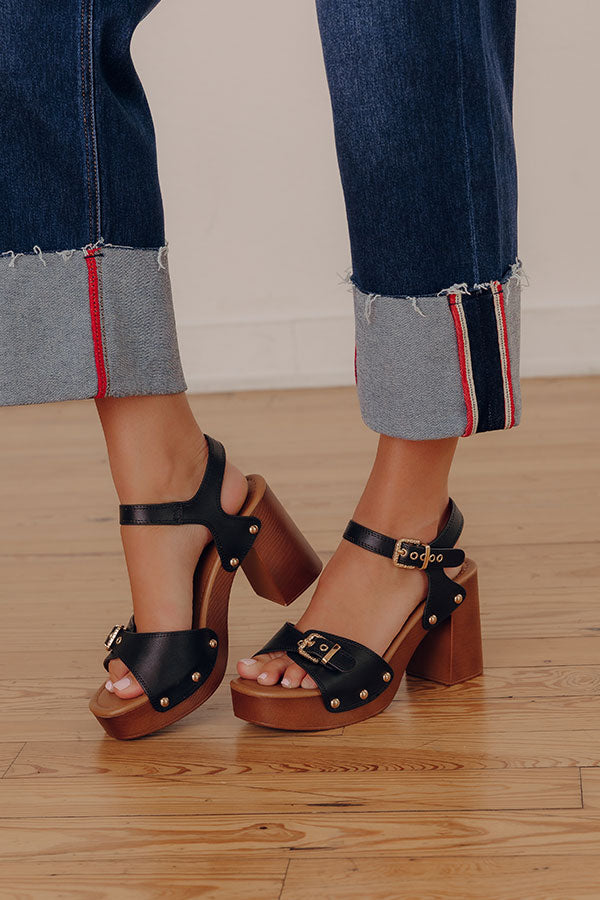 The Scarlett Faux Leather Heel in Black Image - 1