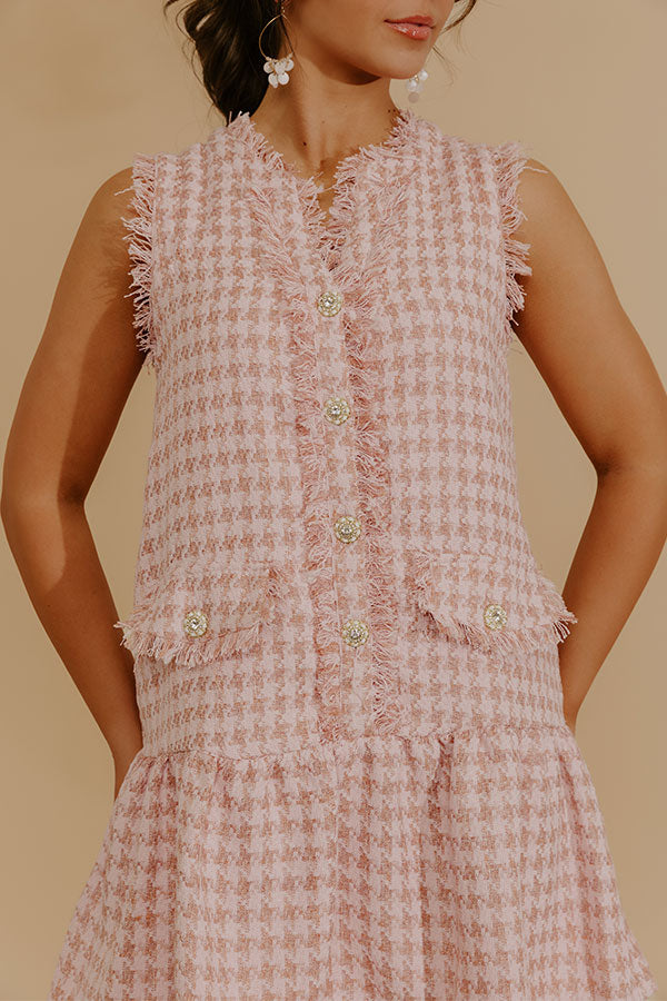 Grace and Poise Tweed Knit Mini Dress M / pink Grace and Poise Tweed Knit Mini Dress M / pink