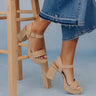 The Macey Raffia Woven Block Heel Image - 1