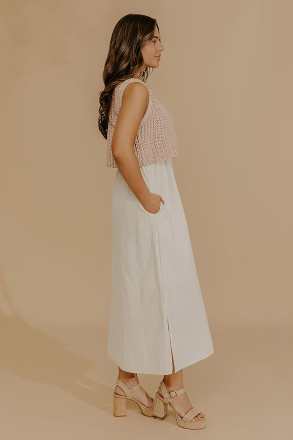 Sweet Intentions Mixed Media Midi Dress Image - 4