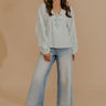 Spring Charm Stripe Henley Top in Mint Image - 1