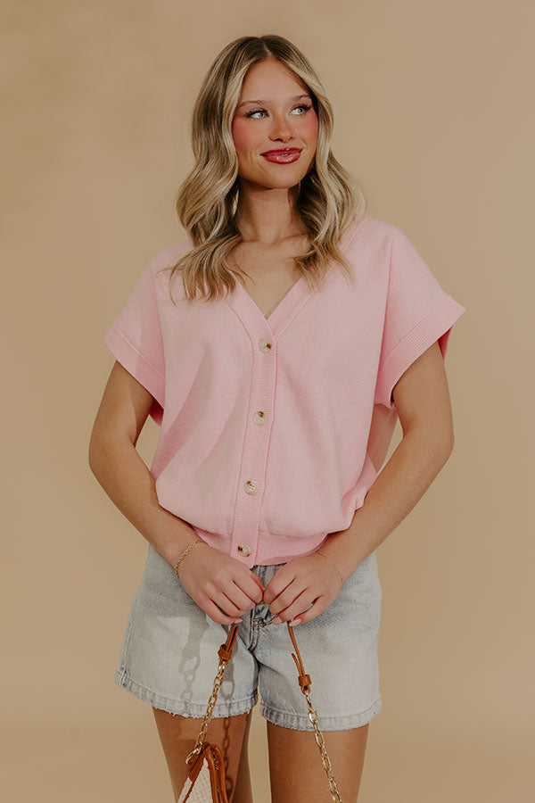 Spring Whisper Knit Top in Pink
