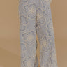 Coastal Charm High Waist Floral Embroidered Pants Image - 1