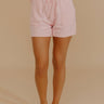 Weekend Wind-Down High Waist Waffle Knit Shorts in Pink Image - 1