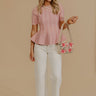Everyday Chic Knit Peplum Top in Pink Image - 1