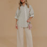 Picnic Perfect Gingham Button Up Top in Sage Image - 1