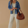 Cue The Casual Terry Knit Button Up Top Image - 1