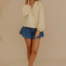 Spring Charm Stripe Henley Top in Yellow Image - 1