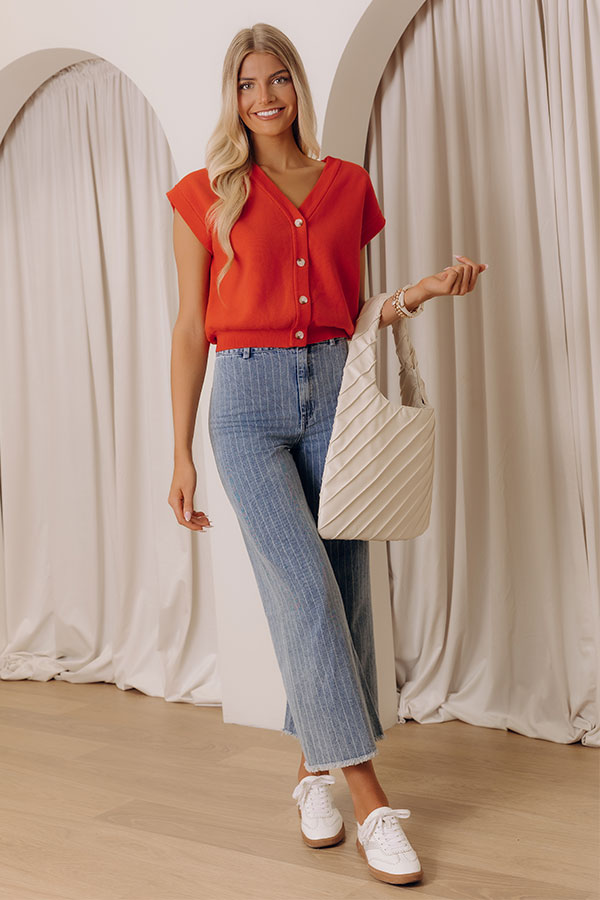 Spring Whisper Knit Top in Red Image - 2