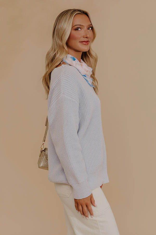 City Sweetheart Knit Sweater in Light Airy Blue Image - 2