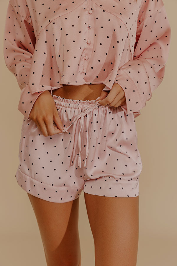 Wine And Unwind Midrise Satin Pajama Shorts