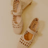 Mixed Feelings Faux Leather Woven Flats in Iced Latte Image - 1