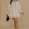 Soft Spoken Embroidered Mini Dress Image - 1