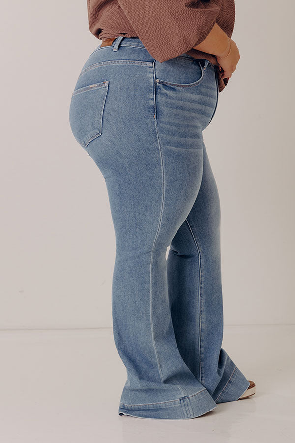 RISEN Millie Midrise Flare Jeans Curves Image - 2