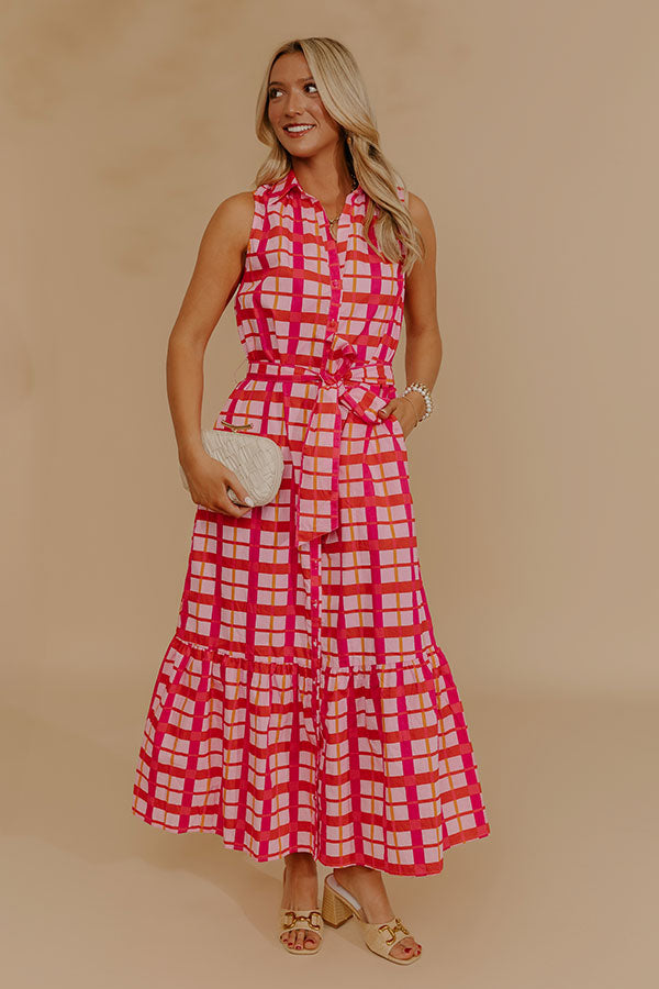 hot pink and red dress Twist Colour Block Plisse Midi Dress In Red And Hot Pink | Edie b