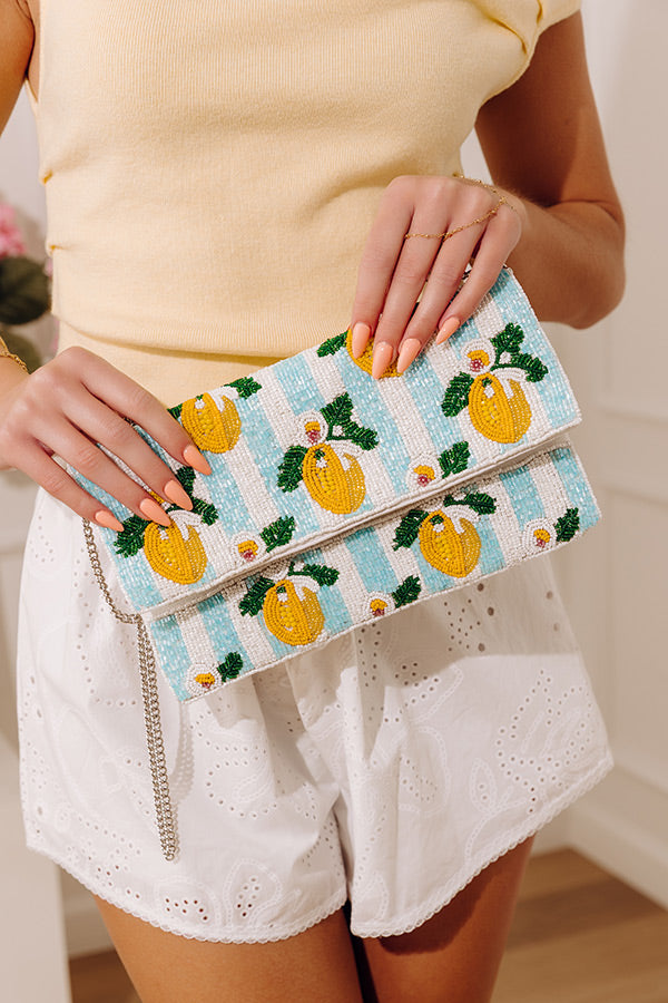 Lemon Love Beaded Stripe Clutch Image - 1
