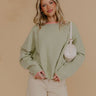 Weekend Wander Knit Sweater Top in Sage Image - 1