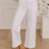 RISEN Sloane High Waist Wide Leg Jeans in White Image - 1