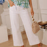 RISEN Sloane High Waist Wide Leg Jeans in White Image - 1