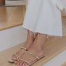 The Vacay Raffia Woven Sandal in Natural Image - 1