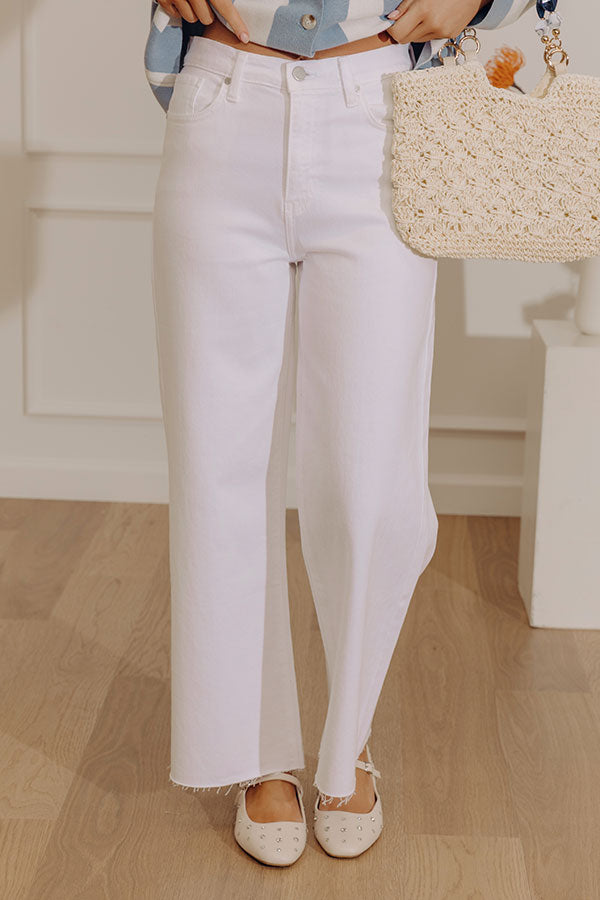 JUST USA Natalia High Waist Wide Leg Jean in Optic White