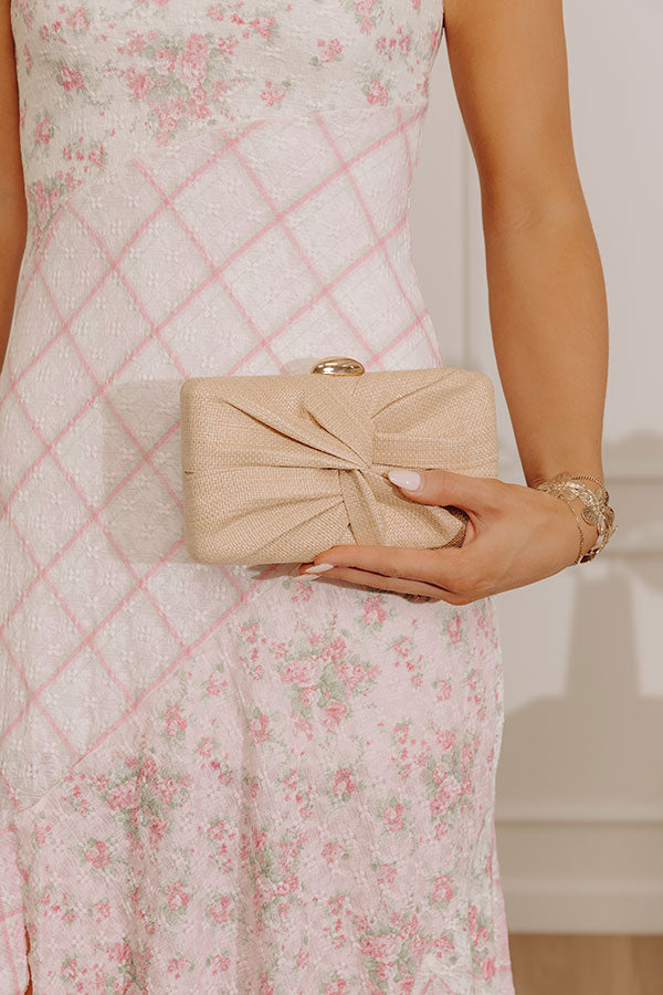 The Serenity Raffia Woven Hard Shell Clutch