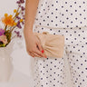 The Serenity Raffia Woven Hard Shell Clutch Image - 1