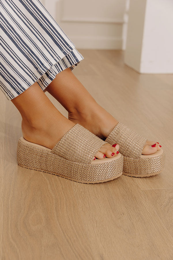 The Pismo Raffia Woven Platform Sandal