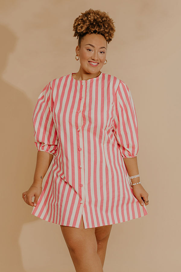 Pretty Little Stripes Mini Dress Curves 3XL / bubblegum