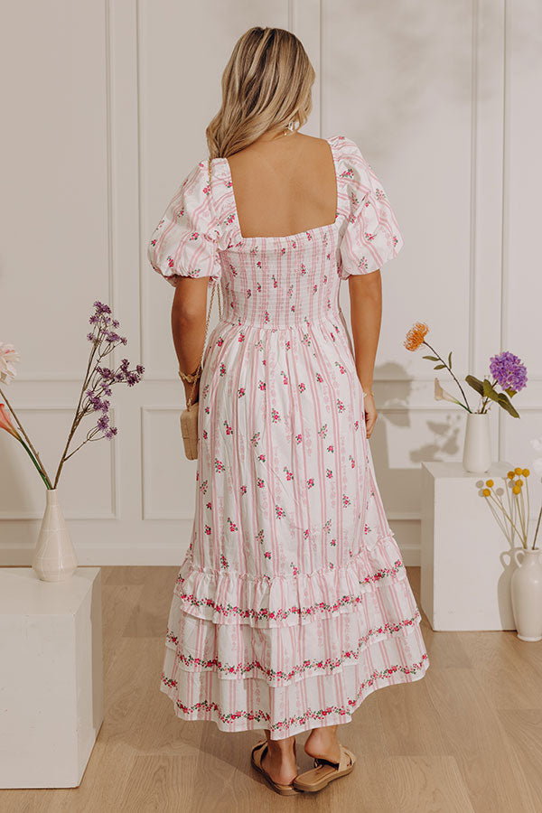 Petal Party Floral Poplin Midi Dress in Pink Petal Party Floral Poplin Midi Dress in Pink