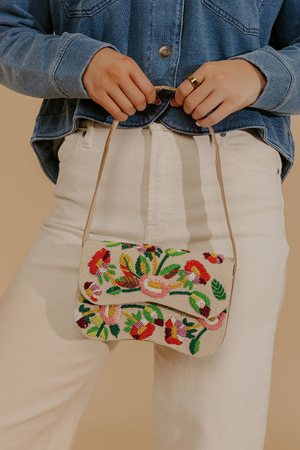 Sweet Vacay Floral Beaded Purse