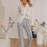 JUST USA Sam High Waist Straight Leg Stripe Jean Image - 1